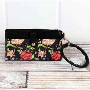 🌻 Hydrangea Bloom Black Bangle Pouch